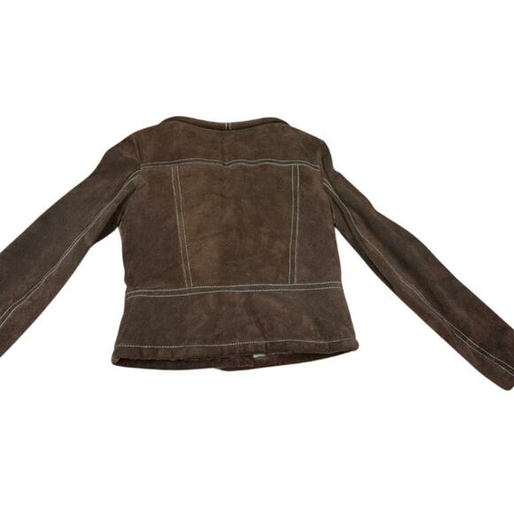 SUEDE VTG 4 Snap Up Coat Womens SZ XS/S Faux Shearling Western Beth Dutton - Picture 13 of 16